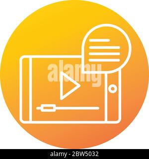 smartphone video online education and development elearning gradient style icon vector illustration Stock Vector