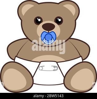 Funny illustraiton of adorable baby bear Stock Vector