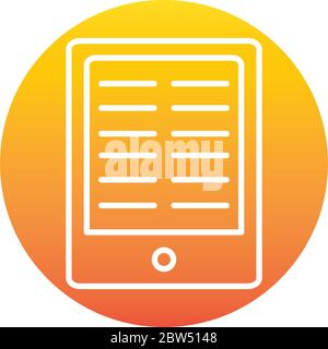 tablet lesson homework online education and development elearning gradient style icon vector illustration Stock Vector