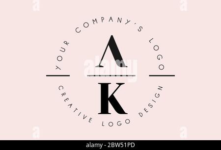 Ak letter logo design with creative modern trendy Vector Image