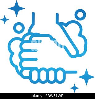 personal hand hygiene, washing hands frequently disease prevention and health care gradient style icon vector illustration Stock Vector