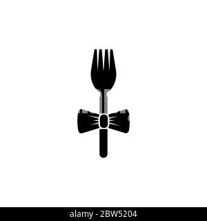 fork bowtie vector design template illustration Stock Vector