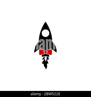 bowtie rocket vector design template illustration Stock Vector