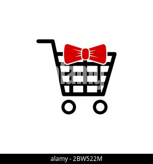 bowtie shopping chart vector design template illustration Stock Vector
