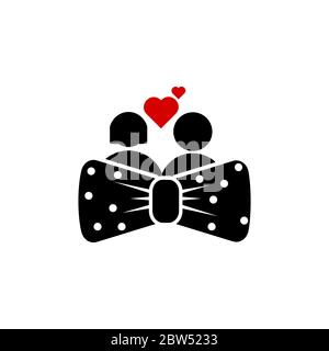 bowtie love people vector design template illustration Stock Vector