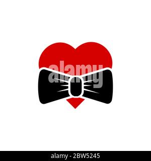 bowtie love vector design template illustration Stock Vector
