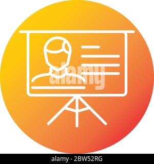 presentation board information online education and development elearning gradient style icon vector illustration Stock Vector