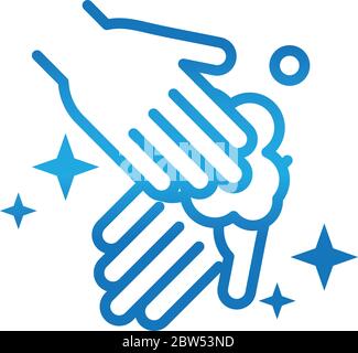 personal hand hygiene, hands foam disease prevention and health care gradient style icon vector illustration Stock Vector