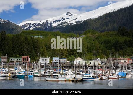 Thomas Basin Boat Harbor, Ketchikan, Southeast Alaska, USA Stock Photo