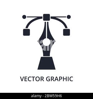 Concept of vector graphic with Bezier curve in flat design. Modern vector illustration for web and app design, marketing and print material Stock Vector