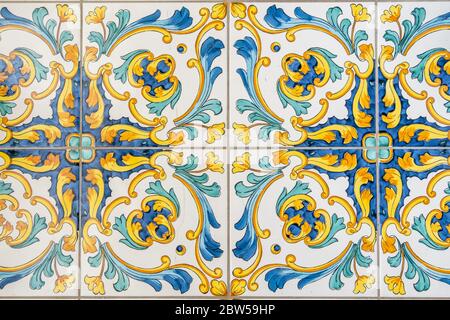 Traditional italian decorative ceramic tiles from Vietri, colorful background. Hight quality photo Stock Photo