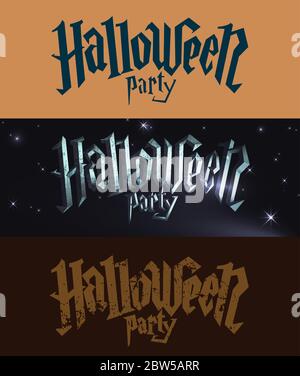 Halloween party logo collection. Stock Vector