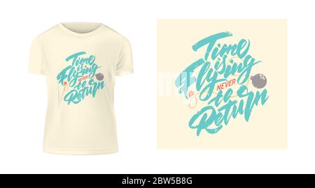 A template of light clothes with an example of print. Stock Vector