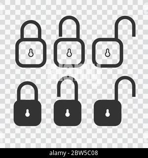 Lock vector icons set. Illustration isolated on transparent background for graphic and web design. eps 10 Stock Vector