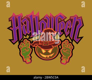 Scary logo for the holiday Halloween. Stock Vector