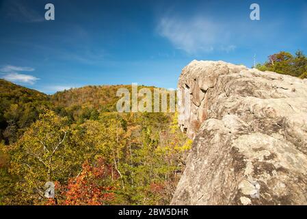 A fall view from Knobby Rock Overlook in Blanton Forest State Nature ...