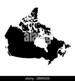 Vector map Canada. Isolated vector Illustration. Black on White background. EPS 10 Illustration. Stock Vector