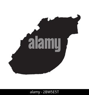 Vector map El Kuwait. Country and capital. Isolated vector Illustration. Black on White background. EPS 10 Illustration. Stock Vector