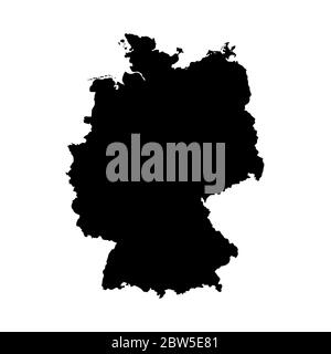 Vector map Germany. Isolated vector Illustration. Black on White background. EPS 10 Illustration. Stock Vector