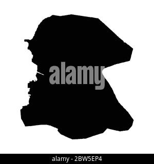 Vector map Port au Prince. Isolated vector Illustration. Black on White background. EPS 10 Illustration. Stock Vector