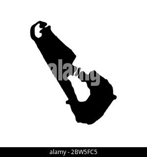 Vector map Tuvalu. Isolated vector Illustration. Black on White background. EPS 10 Illustration. Stock Vector
