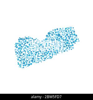 Vector map Yemen. Isolated vector Illustration. Black on White background. EPS 10 Illustration. Stock Vector