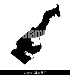 Vector map Monaco. Country and capital. Isolated vector Illustration. Black on White background. EPS 10 Illustration. Stock Vector