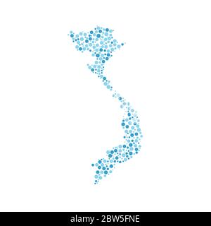 Vector map Vietnam. Isolated vector Illustration. Black on White background. EPS 10 Illustration. Stock Vector