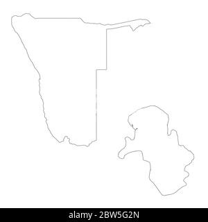 Vector map Namibia and Windhoek. Country and capital. Isolated vector Illustration. Outline. EPS 10 Illustration. Stock Vector