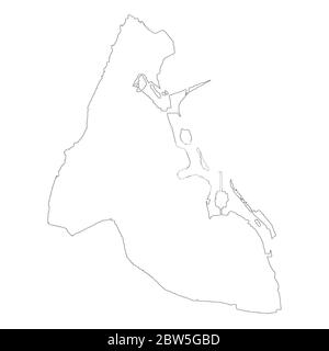 Vector map Sri Jayawardenepura Kotte. Isolated vector Illustration. Outline. EPS 10 Illustration. Stock Vector