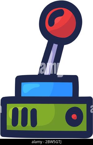Joystick for video game. Controller buttons hand-drawn in doodle-style vector icon. Vector illustration Stock Vector