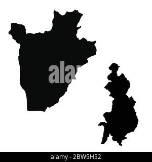 Vector Map Burundi And Gitega Country And Capital Isolated Vector