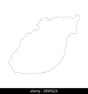 Vector map El Kuwait. Country and capital. Isolated vector Illustration. Outline. EPS 10 Illustration. Stock Vector