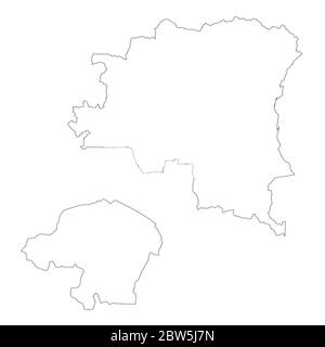 Vector map Democratic Republic of the Congo and Kinshasa. Country and capital. Isolated vector Illustration. Outline. EPS 10 Illustration. Stock Vector