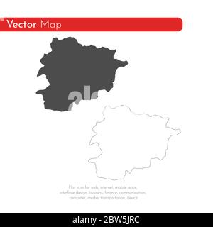 Vector map Andorra. Isolated vector Illustration. Black on White background. EPS 10 Illustration. Stock Vector