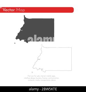 Vector map Equatorial Guinea. Isolated vector Illustration. Black on White background. EPS 10 Illustration. Stock Vector