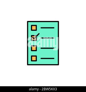Voting Bulletin line icon. Election of political system, President, government concept thin line logo. National referendum. Checkmark label. Vector il Stock Vector