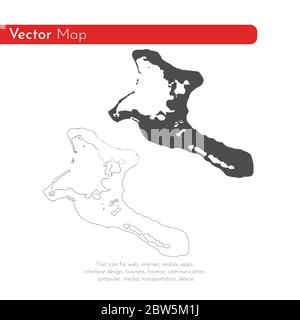 Vector map Kiribati. Isolated vector Illustration. Black on White background. EPS 10 Illustration. Stock Vector