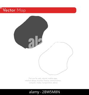 Vector map Nauru. Isolated vector Illustration. Black on White background. EPS 10 Illustration. Stock Vector