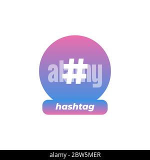 Hashtag sign icon vector illustration on white background Stock Vector