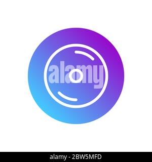 CD or DVD icon. Compact disk simbol. Flat design style. Stock Vector