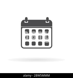 Calendar icon. Flat Web Mobile Icon. Vector Illustration. Stock Vector