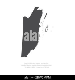Belize outline map isolated on white background Stock Vector Image ...