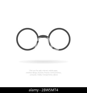 Glasses vector icon. Flat design. Stock Vector