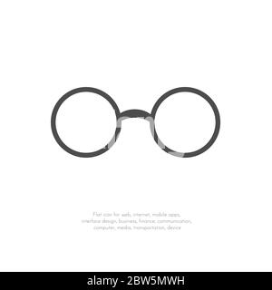 Glasses vector icon. Flat design. Stock Vector