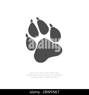 Paw Prints. Logo. Vector Illustration. Isolated vector Illustration. Black on White background. EPS Illustration. Stock Vector