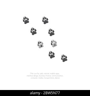 Paw Prints. Logo. Vector Illustration. Isolated vector Illustration. Black on White background. EPS Illustration. Stock Vector