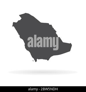 Vector map Saudi Arabia. Isolated vector Illustration. Black on White background. EPS 10 Illustration. Stock Vector