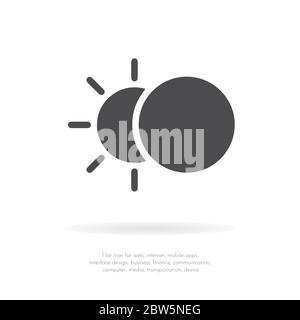 Eclipse Icon. Flat design. Vector Illustration. Stock Vector