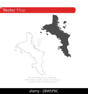 Vector map Seychelles. Isolated vector Illustration. Black on White background. EPS 10 Illustration. Stock Vector